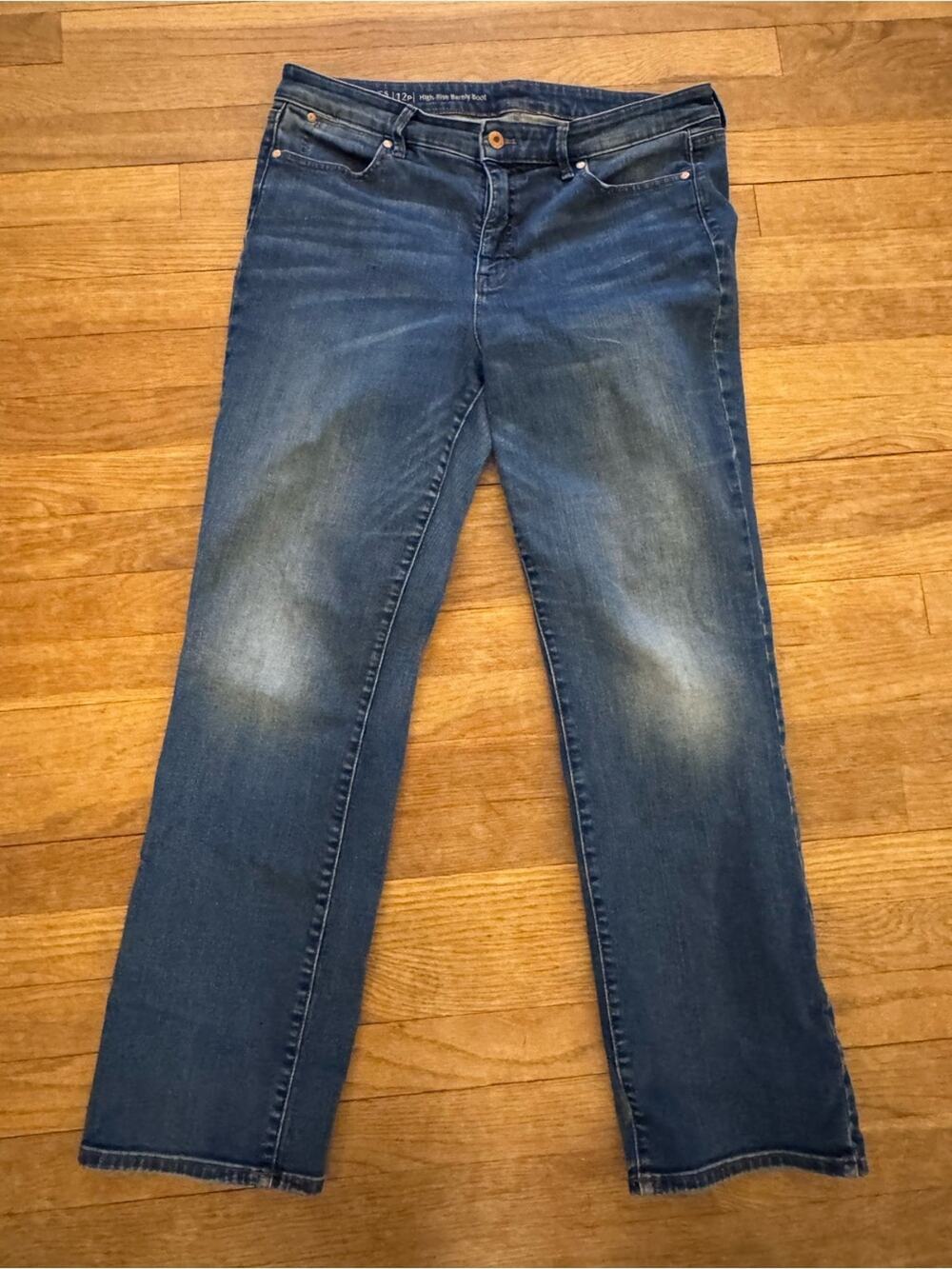 Talbots Women's Blue High-Rise Barely Boot Jeans - Size 12P
 b43